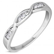 Clear CZ Sterling Silver Womens Ring, r287